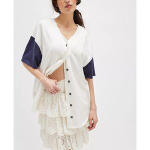 Free People We The Free Homerun Tee Shirt Top Tunic Cotton Jersey XL NWD 283943